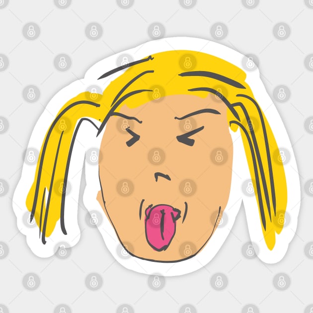 Comic Girl, Tongue Out! Sticker by designs-by-ann